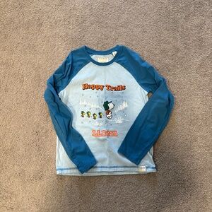 LL bean snoopy happy trails tee